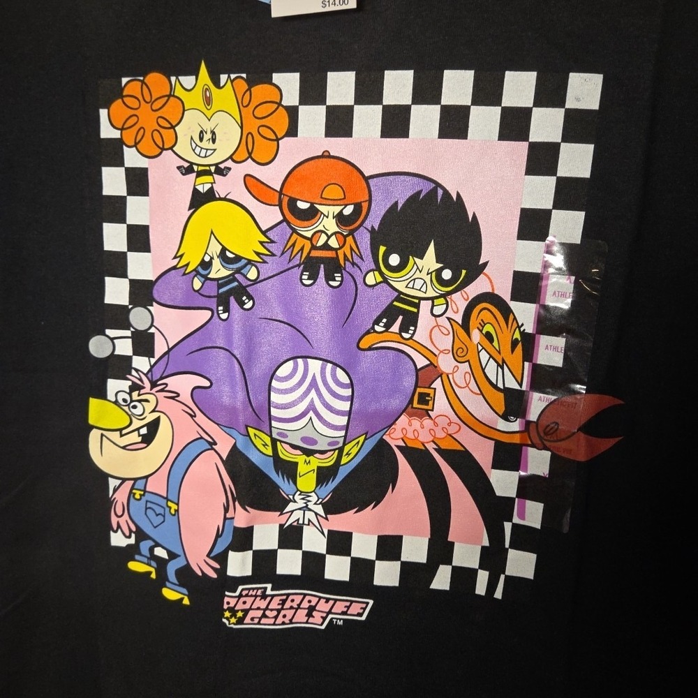 Powerpuff Womens T-Shirt XXL Black Graphic New Cartoon Network - Picture 2 of 4